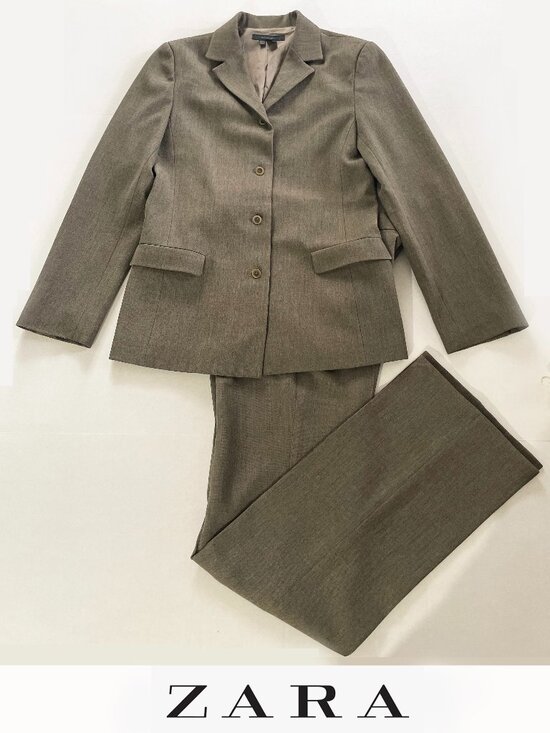 Zara Pants - Vintage Zara Basic 2 Piece Blazer & Trousers Pant Suit Set Size 6
